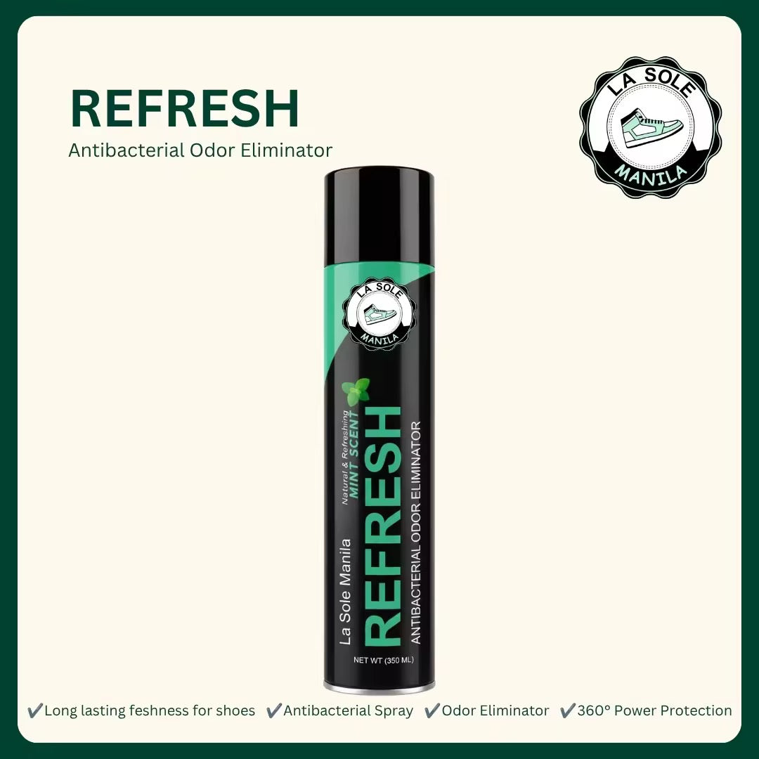 Refresh - Odor Eliminator & Antibacterial Spray for Shoes, Helmet, Caps, & Bag